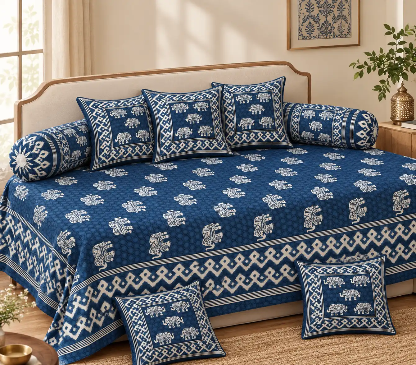 SkyKross Jaipuri Hathi Diwan Set
