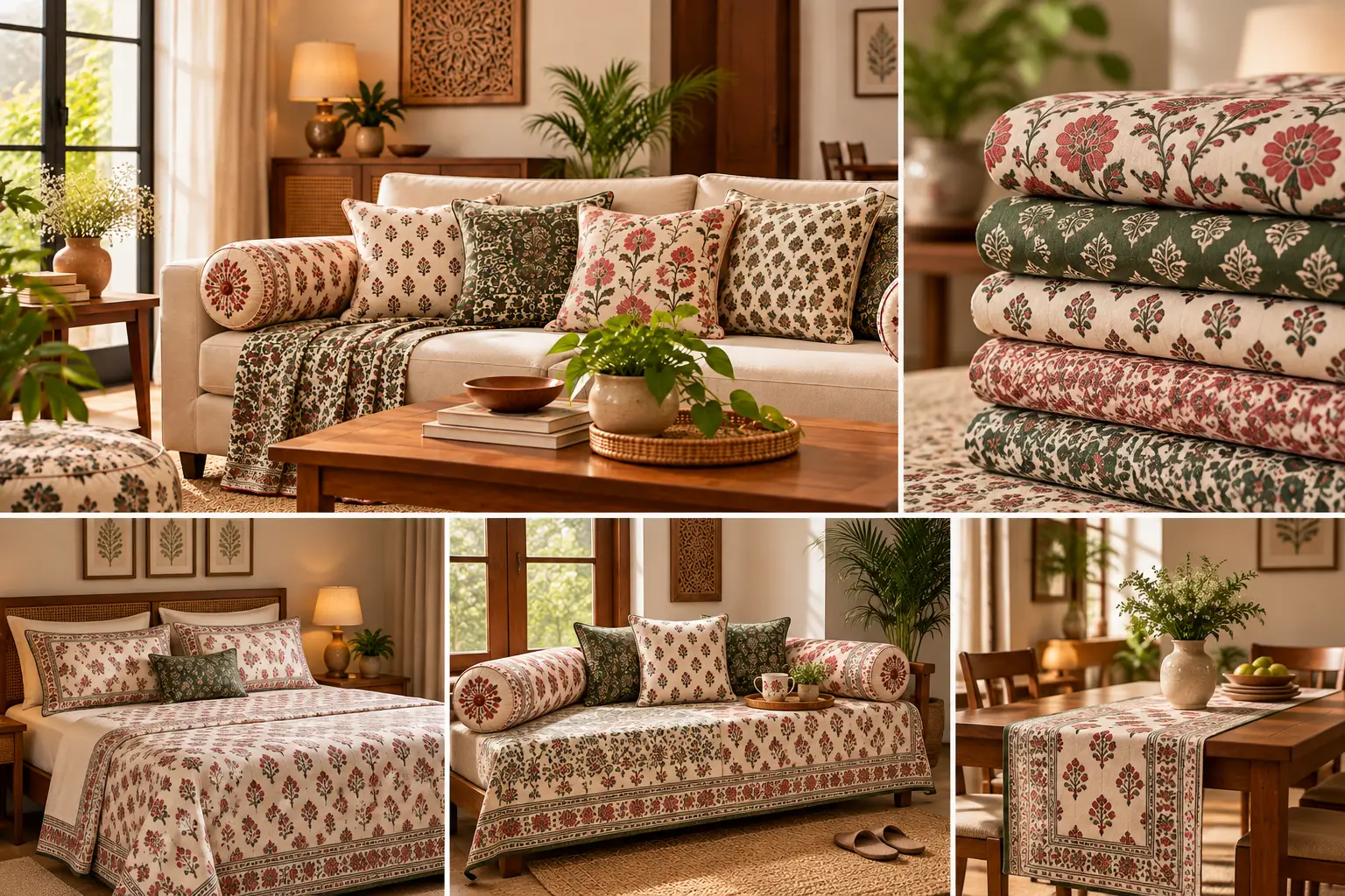 Home furnishing items including cushions bolsters and room textiles