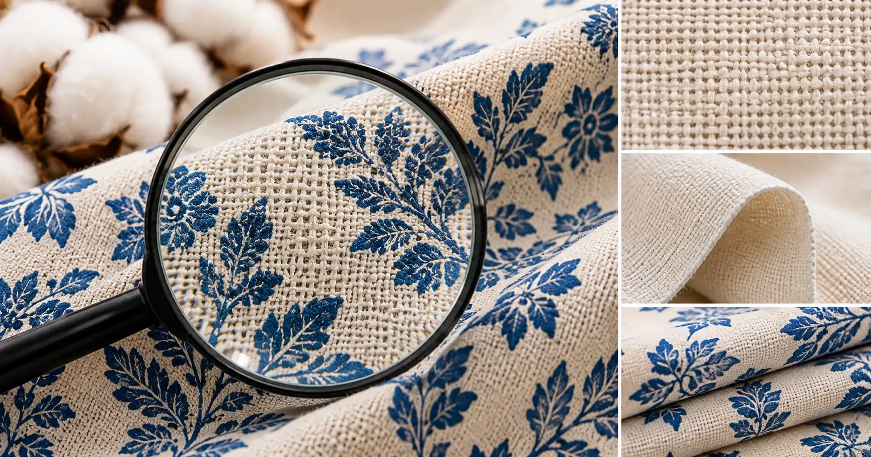 Quality cotton fabric texture and surface