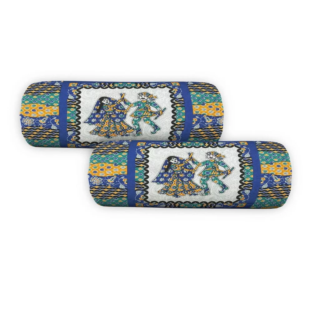 Badmeri Dandiya Pure Cotton Bolster Cover