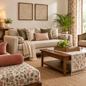 Living room furnishing ideas with cushions and sofa furnishings